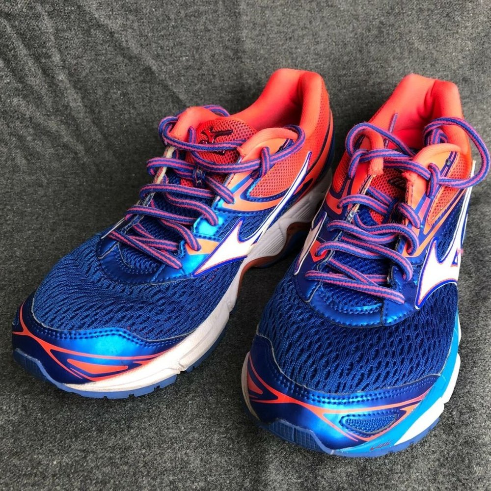Mizuno Womens Wave Inspire 13 J1GD174401 Blue Pink Running Shoes Sneakers Sz 9